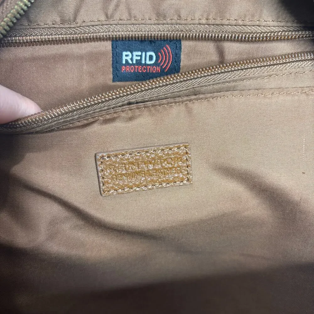 Renwick Camel Leather RFID Protection Backpack